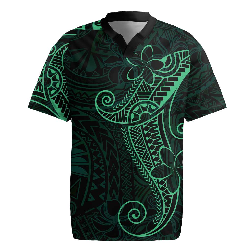 Black Green Polynesian Tribal Rugby Jersey - Polynesian Pride