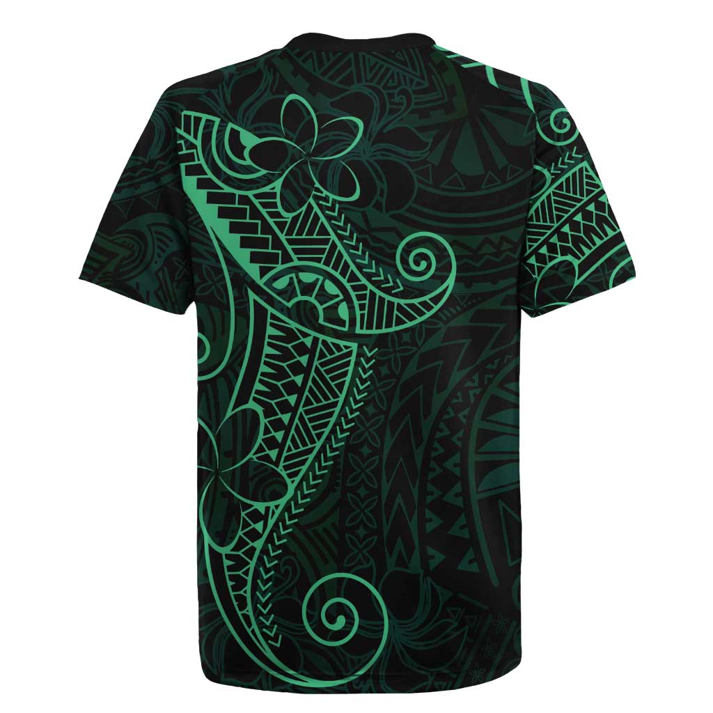 Black Green Polynesian Tribal Rugby Jersey - Polynesian Pride