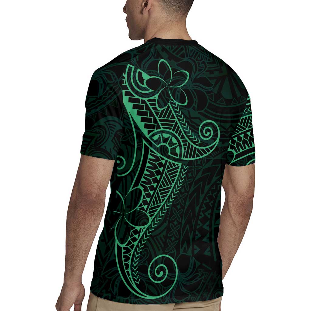Black Green Polynesian Tribal Rugby Jersey - Polynesian Pride