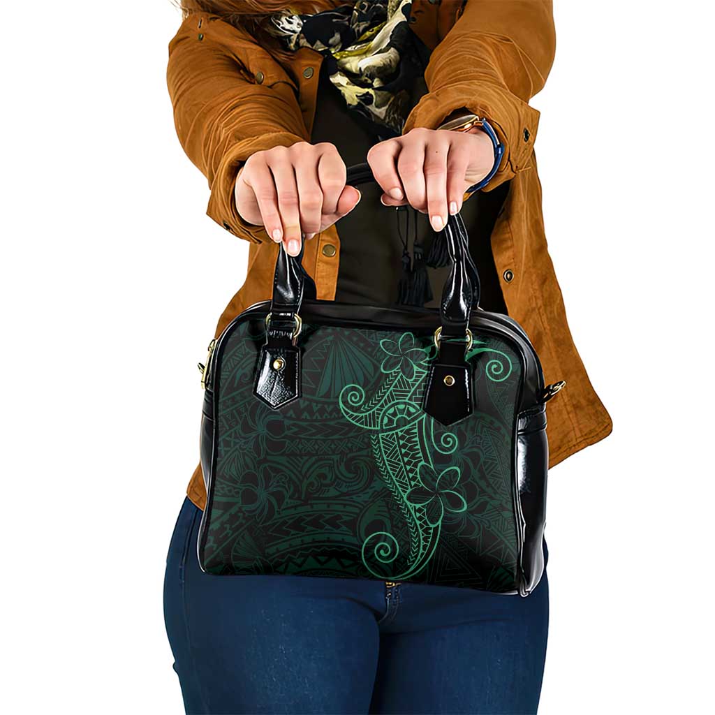 Black Green Polynesian Tribal Shoulder Handbag - Polynesian Pride