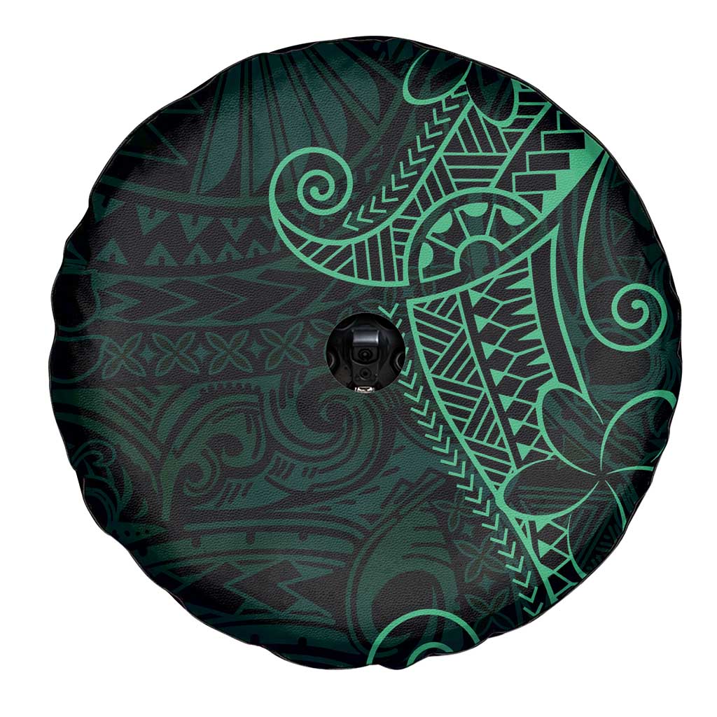 Black Green Polynesian Tribal Spare Tire Cover - Polynesian Pride