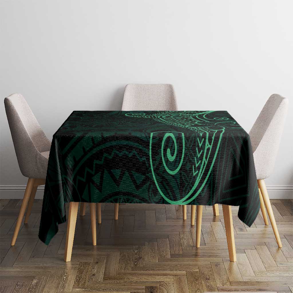 Black Green Polynesian Tribal Tablecloth - Polynesian Pride