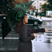 Black Green Polynesian Tribal Umbrella - Polynesian Pride