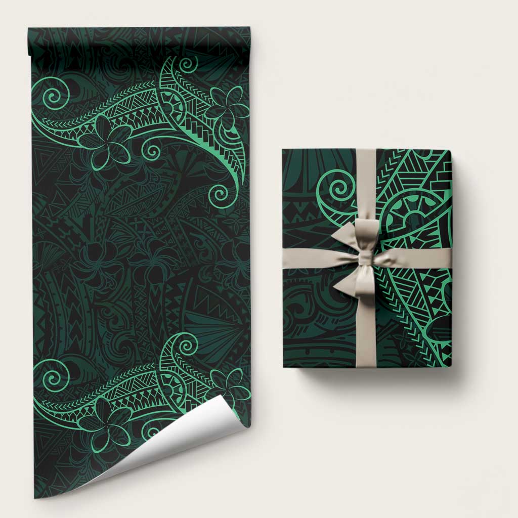 Black Green Polynesian Tribal Wrapping Paper - Polynesian Pride