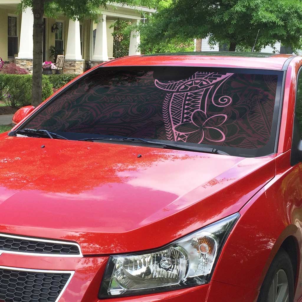 Black Pink Polynesian Tribal Auto Sun Shade - Polynesian Pride
