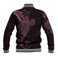 Black Pink Polynesian Tribal Baseball Jacket LT9 - Polynesian Pride