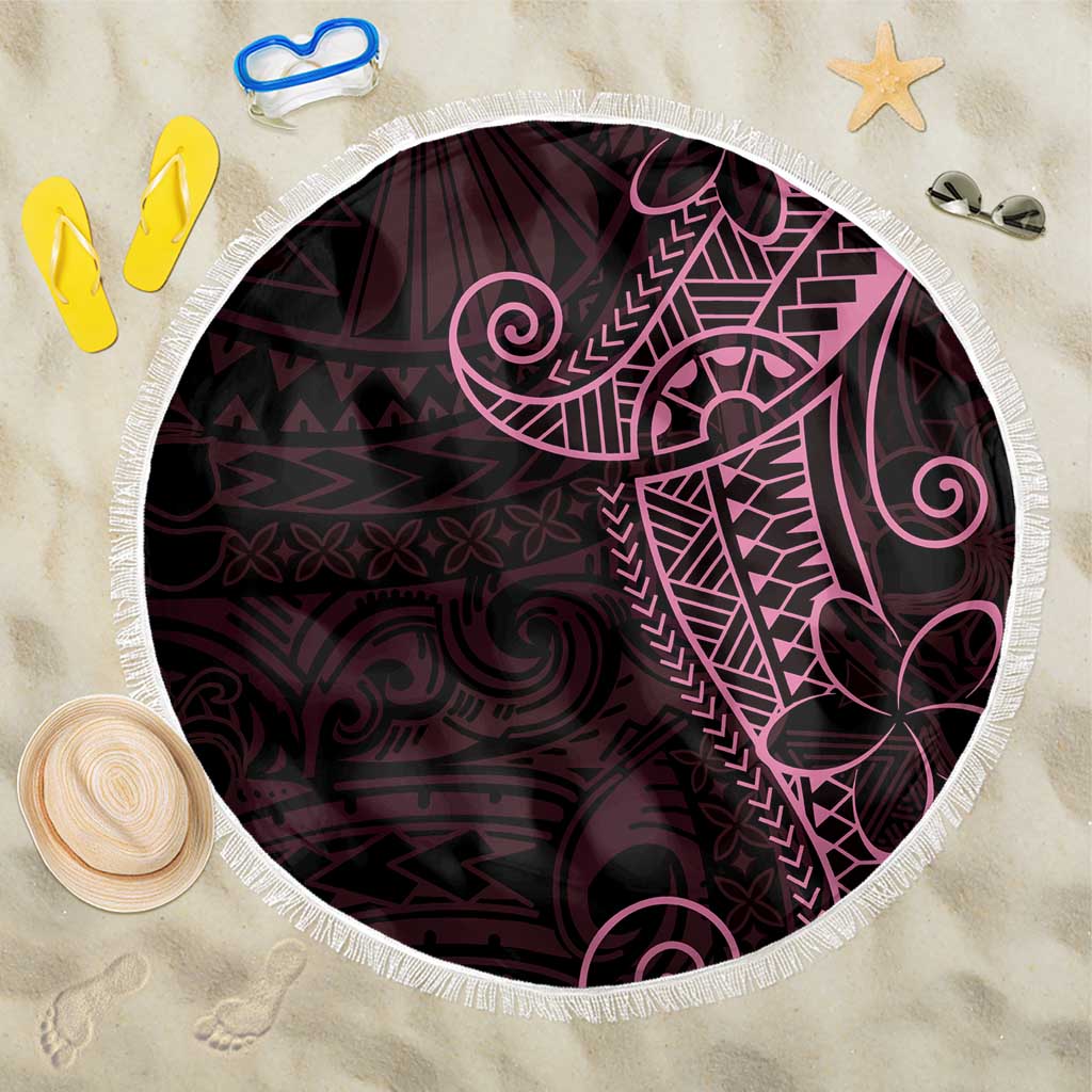 Black Pink Polynesian Tribal Beach Blanket - Polynesian Pride