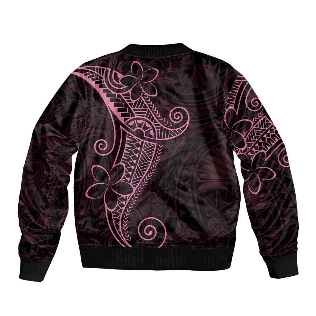 Black Pink Polynesian Tribal Bomber Jacket - Polynesian Pride