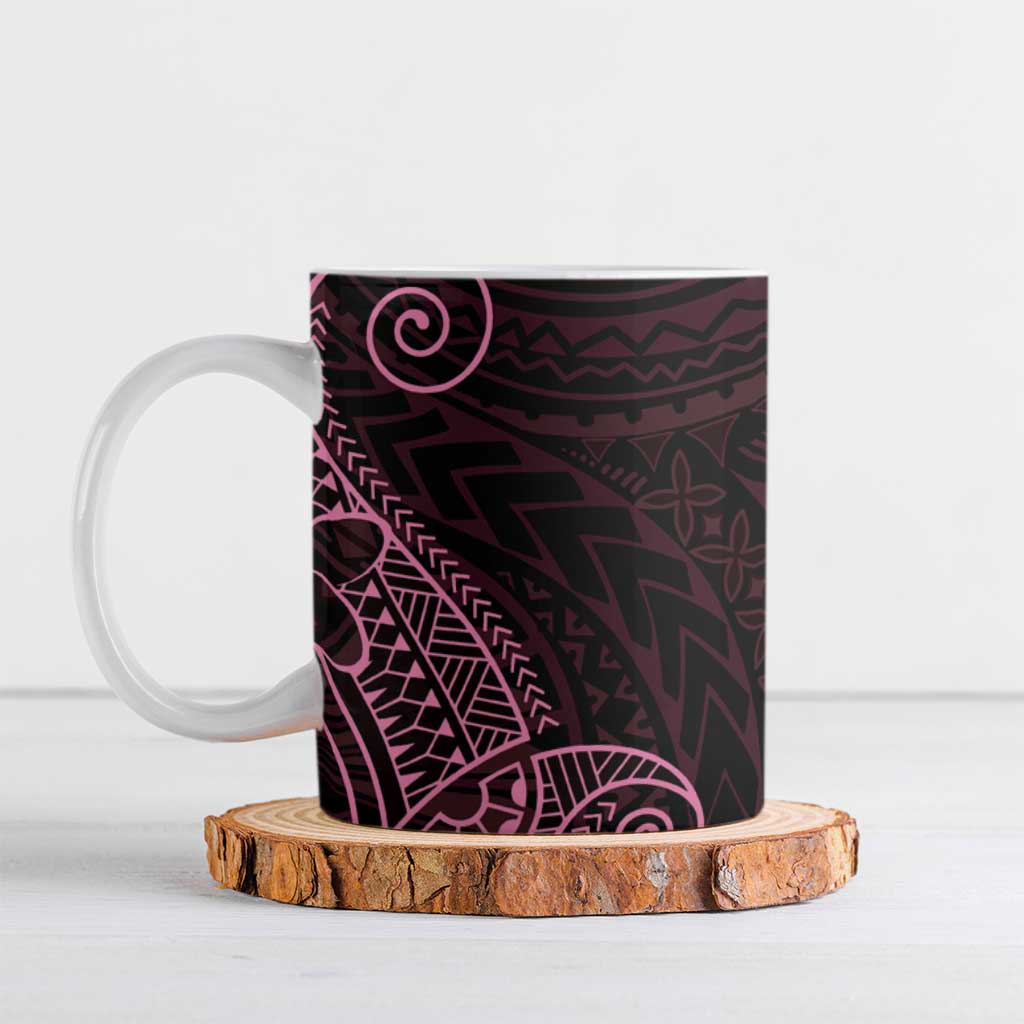 Black Pink Polynesian Tribal Ceramic Mug - Polynesian Pride