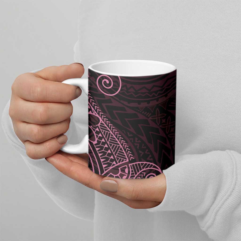 Black Pink Polynesian Tribal Ceramic Mug - Polynesian Pride