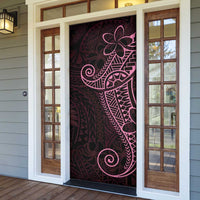 Black Pink Polynesian Tribal Door Cover - Polynesian Pride
