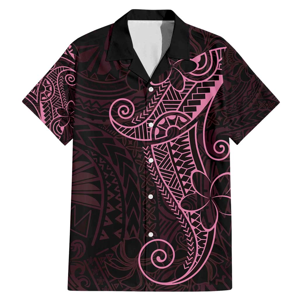 Black Pink Polynesian Tribal Family Matching Mermaid Dress and Hawaiian Shirt - Polynesian Pride