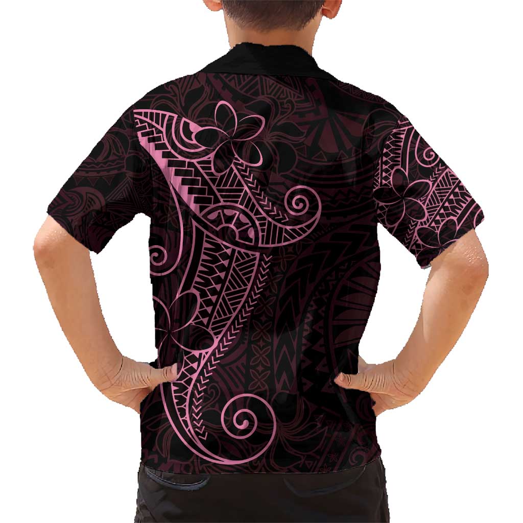Black Pink Polynesian Tribal Family Matching Short Sleeve Bodycon Dress and Hawaiian Shirt - Polynesian Pride