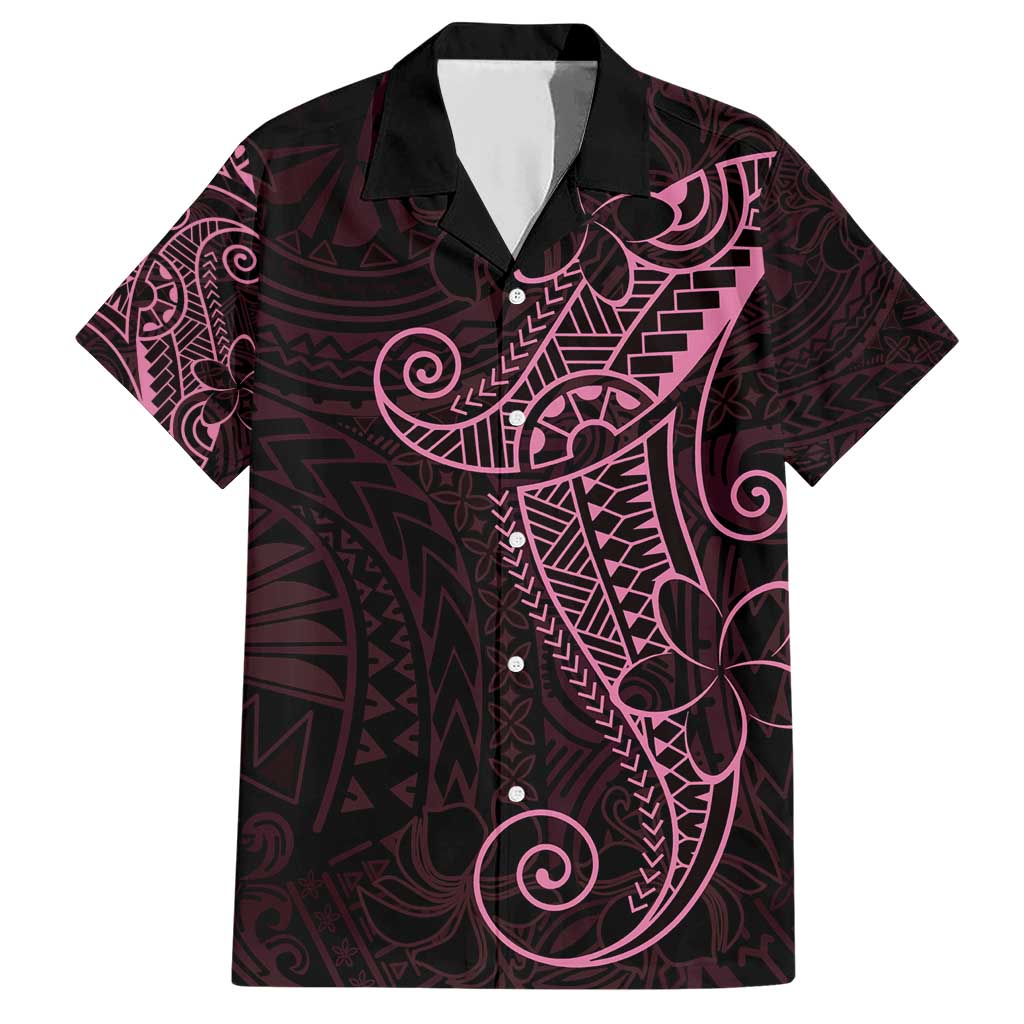 Black Pink Polynesian Tribal Family Matching Short Sleeve Bodycon Dress and Hawaiian Shirt - Polynesian Pride