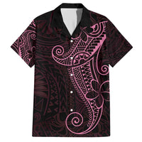 Black Pink Polynesian Tribal Family Matching Short Sleeve Bodycon Dress and Hawaiian Shirt - Polynesian Pride