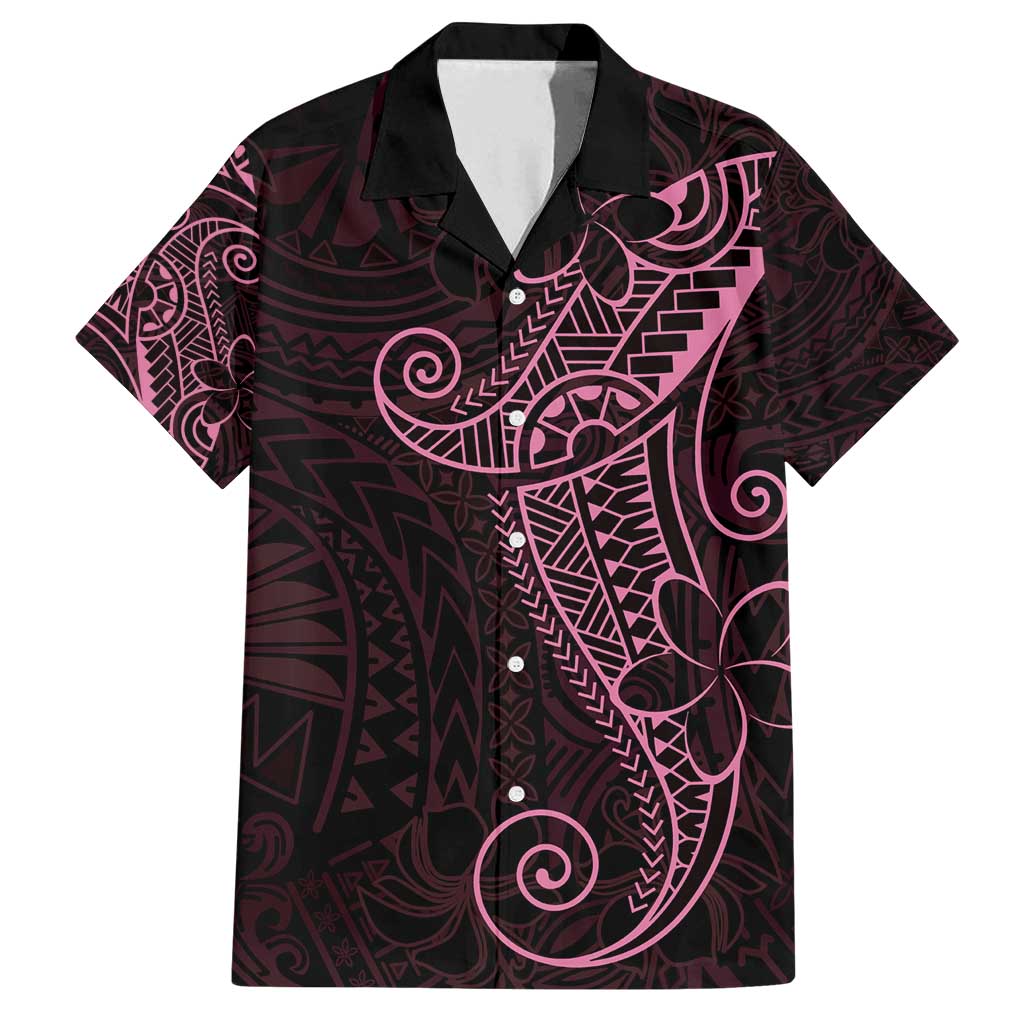 Black Pink Polynesian Tribal Family Matching Tank Maxi Dress and Hawaiian Shirt - Polynesian Pride