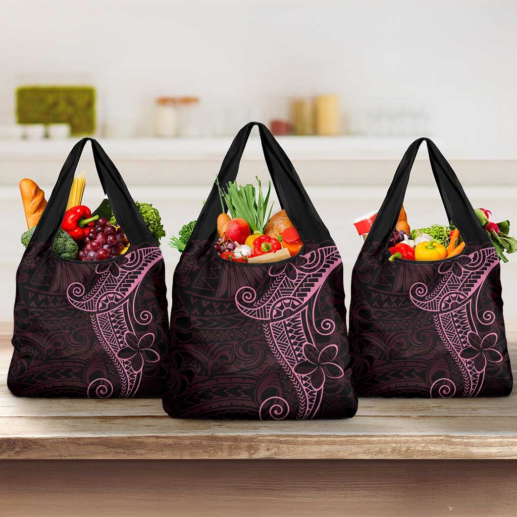 Black Pink Polynesian Tribal Grocery Bag - Polynesian Pride