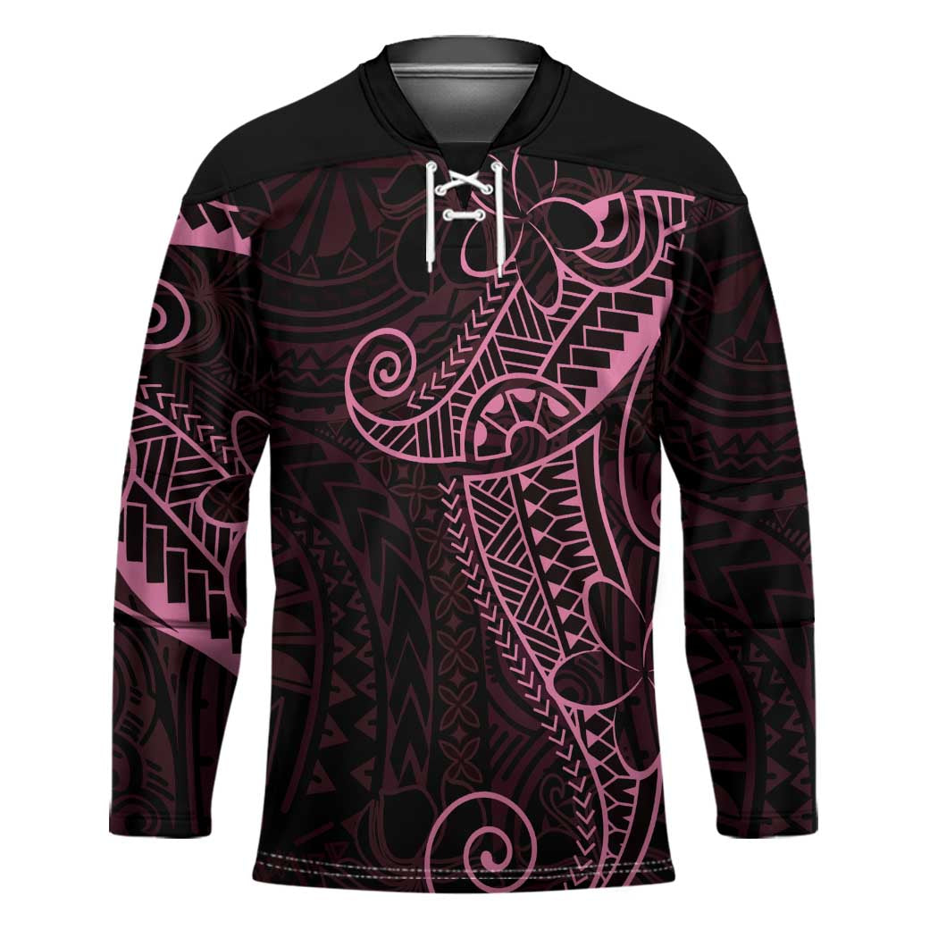 Black Pink Polynesian Tribal Hockey Jersey - Polynesian Pride