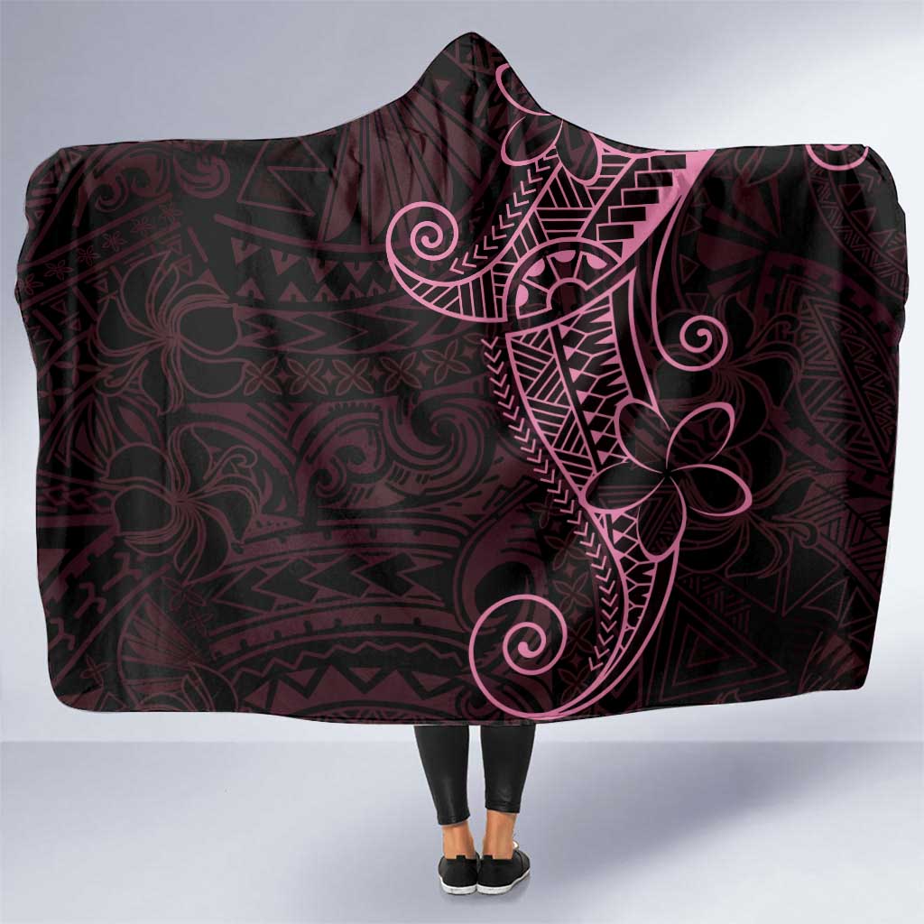 Black Pink Polynesian Tribal Hooded Blanket LT9 One Size Pink - Polynesian Pride