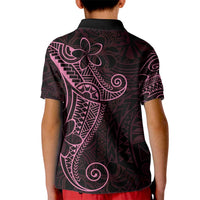 Black Pink Polynesian Tribal Kid Polo Shirt LT9 - Polynesian Pride
