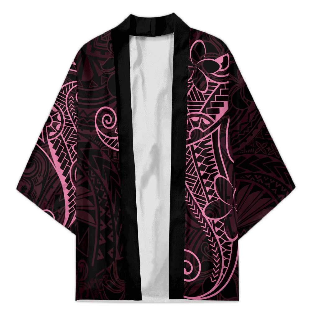 Black Pink Polynesian Tribal Kimono - Polynesian Pride