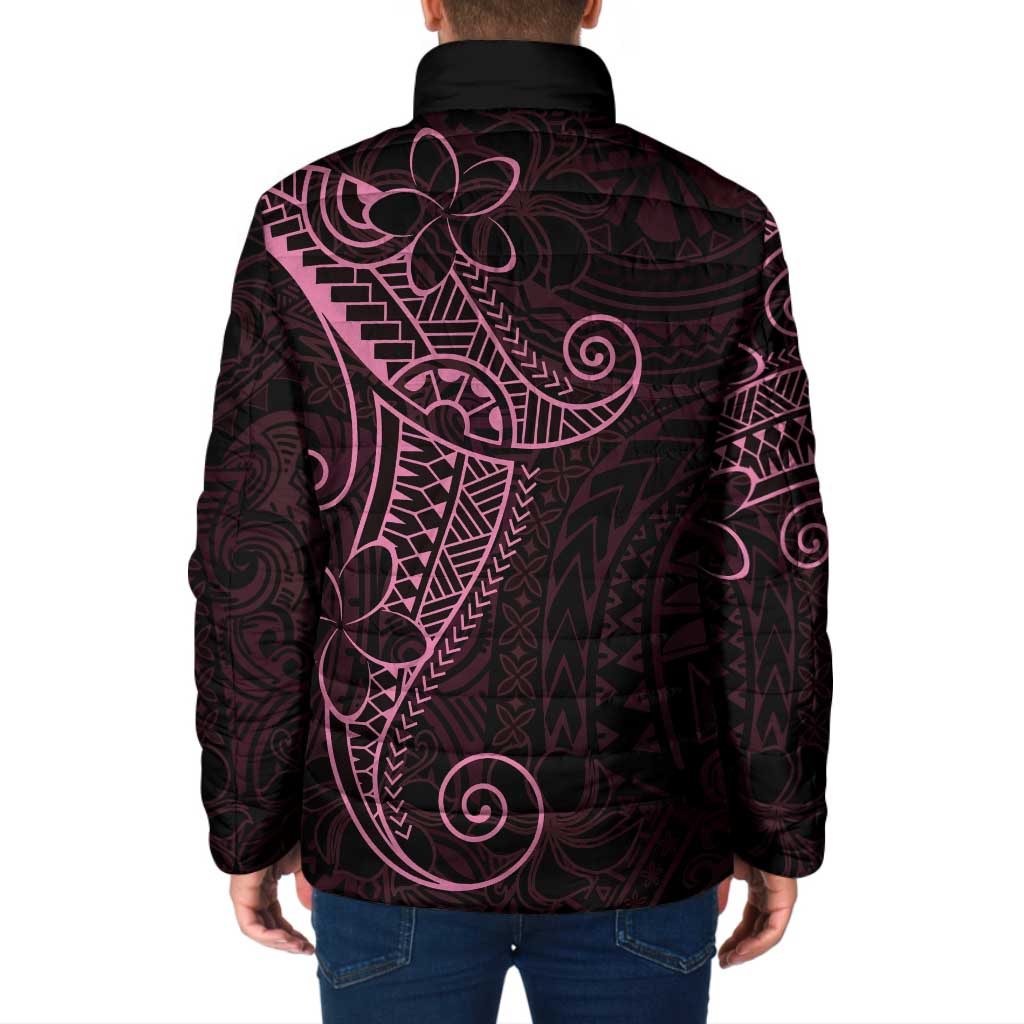 Black Pink Polynesian Tribal Padded Jacket - Polynesian Pride