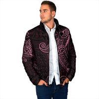 Black Pink Polynesian Tribal Padded Jacket - Polynesian Pride