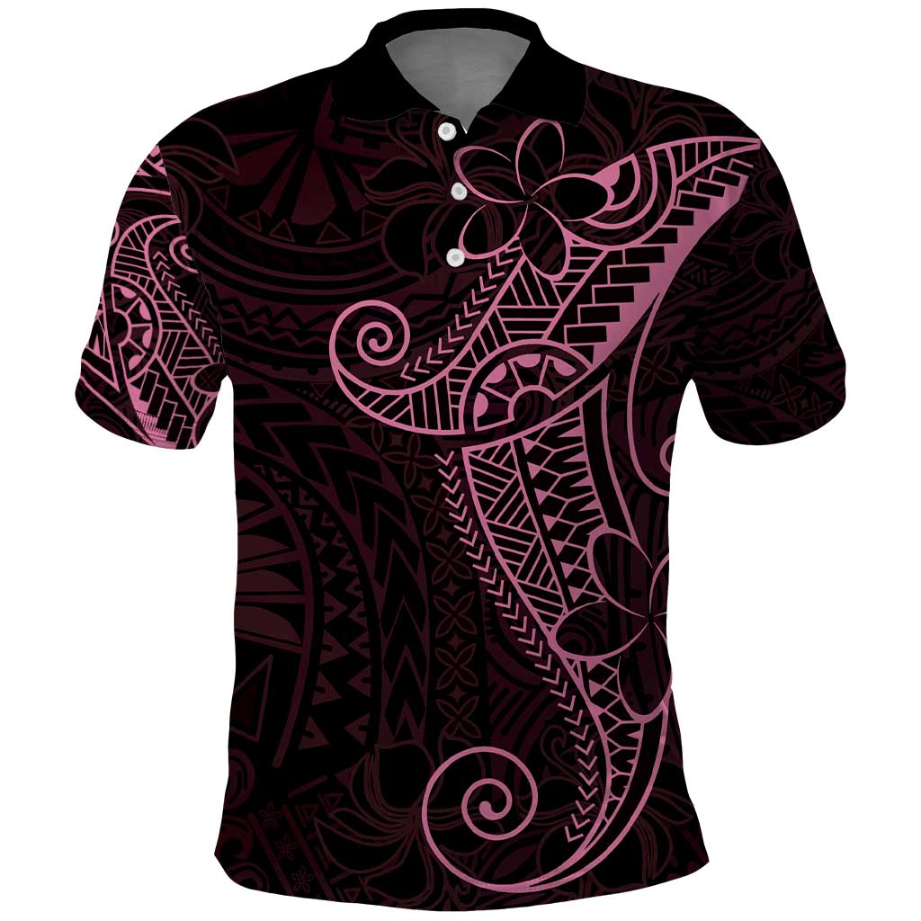 Black Pink Polynesian Tribal Polo Shirt LT9 Pink - Polynesian Pride