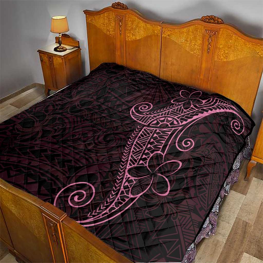 Black Pink Polynesian Tribal Quilt - Polynesian Pride