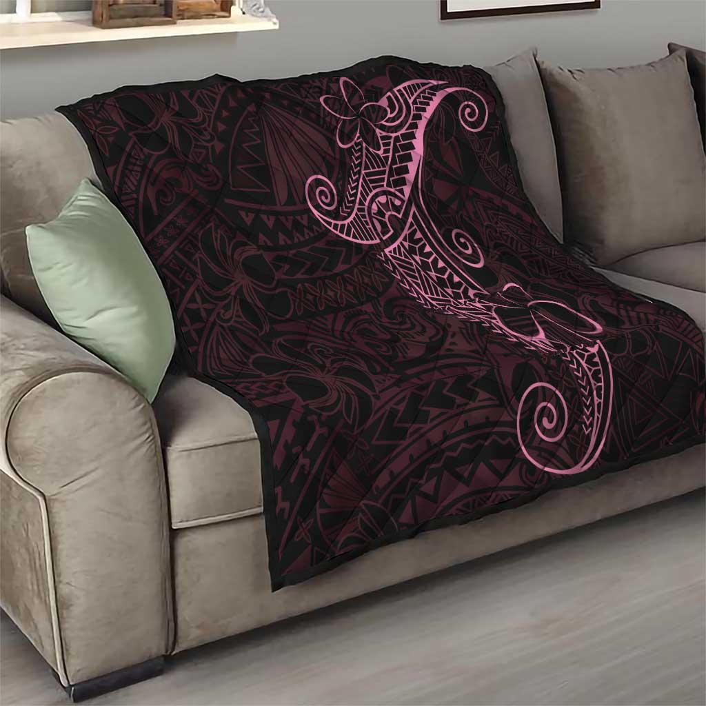 Black Pink Polynesian Tribal Quilt - Polynesian Pride