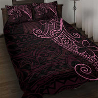 Black Pink Polynesian Tribal Quilt Bed Set - Polynesian Pride
