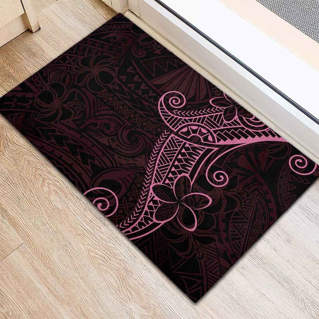 Black Pink Polynesian Tribal Rubber Doormat LT9 - Polynesian Pride