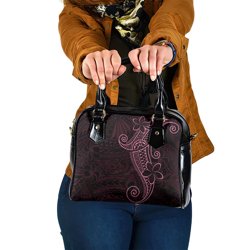Black Pink Polynesian Tribal Shoulder Handbag - Polynesian Pride