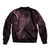 Black Pink Polynesian Tribal Sleeve Zip Bomber Jacket - Polynesian Pride