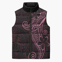 Black Pink Polynesian Tribal Sleeveless Puffer Jacket - Polynesian Pride