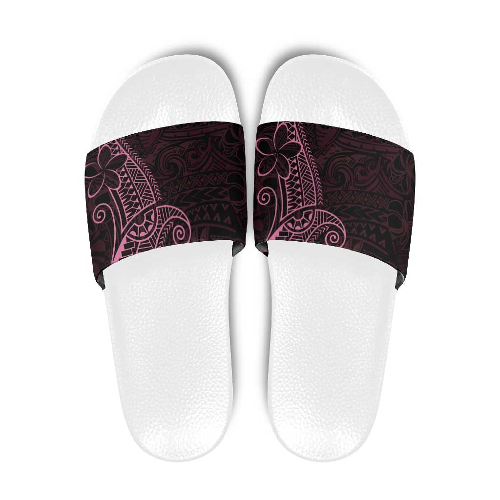 Black Pink Polynesian Tribal Slide Sandals - Polynesian Pride