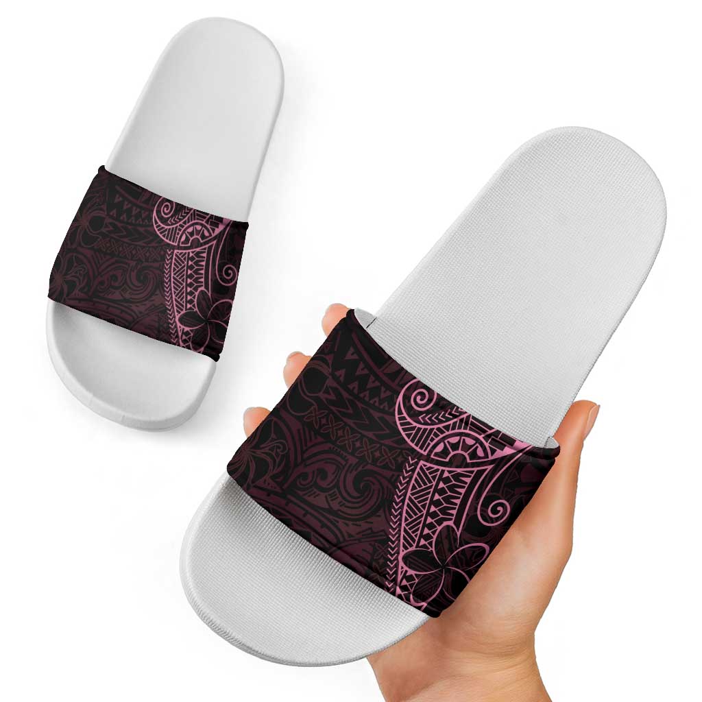 Black Pink Polynesian Tribal Slide Sandals - Polynesian Pride