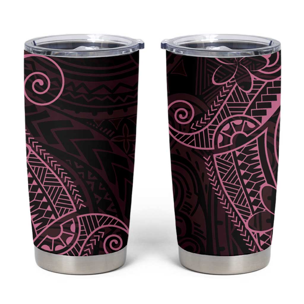 Black Pink Polynesian Tribal Tumbler Cup - Polynesian Pride
