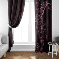 Black Pink Polynesian Tribal Window Curtain - Polynesian Pride