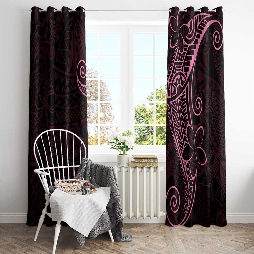 Black Pink Polynesian Tribal Window Curtain - Polynesian Pride