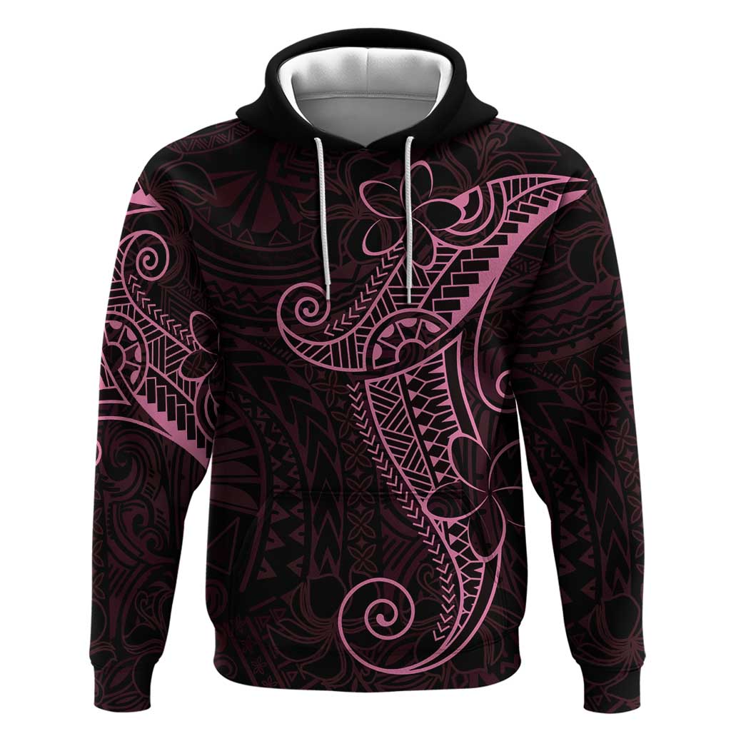 Black Pink Polynesian Tribal Zip Hoodie - Polynesian Pride