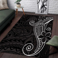 Black White Polynesian Tribal Area Rug - Polynesian Pride