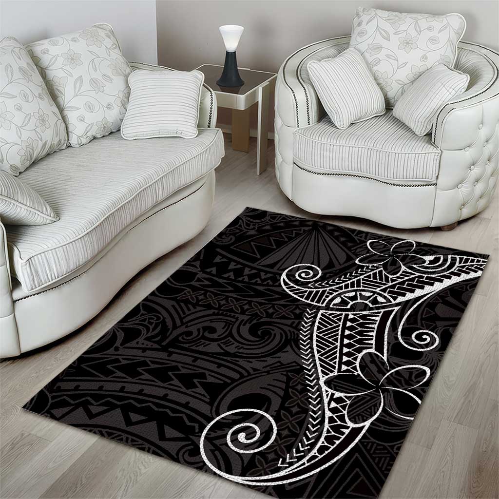 Black White Polynesian Tribal Area Rug - Polynesian Pride