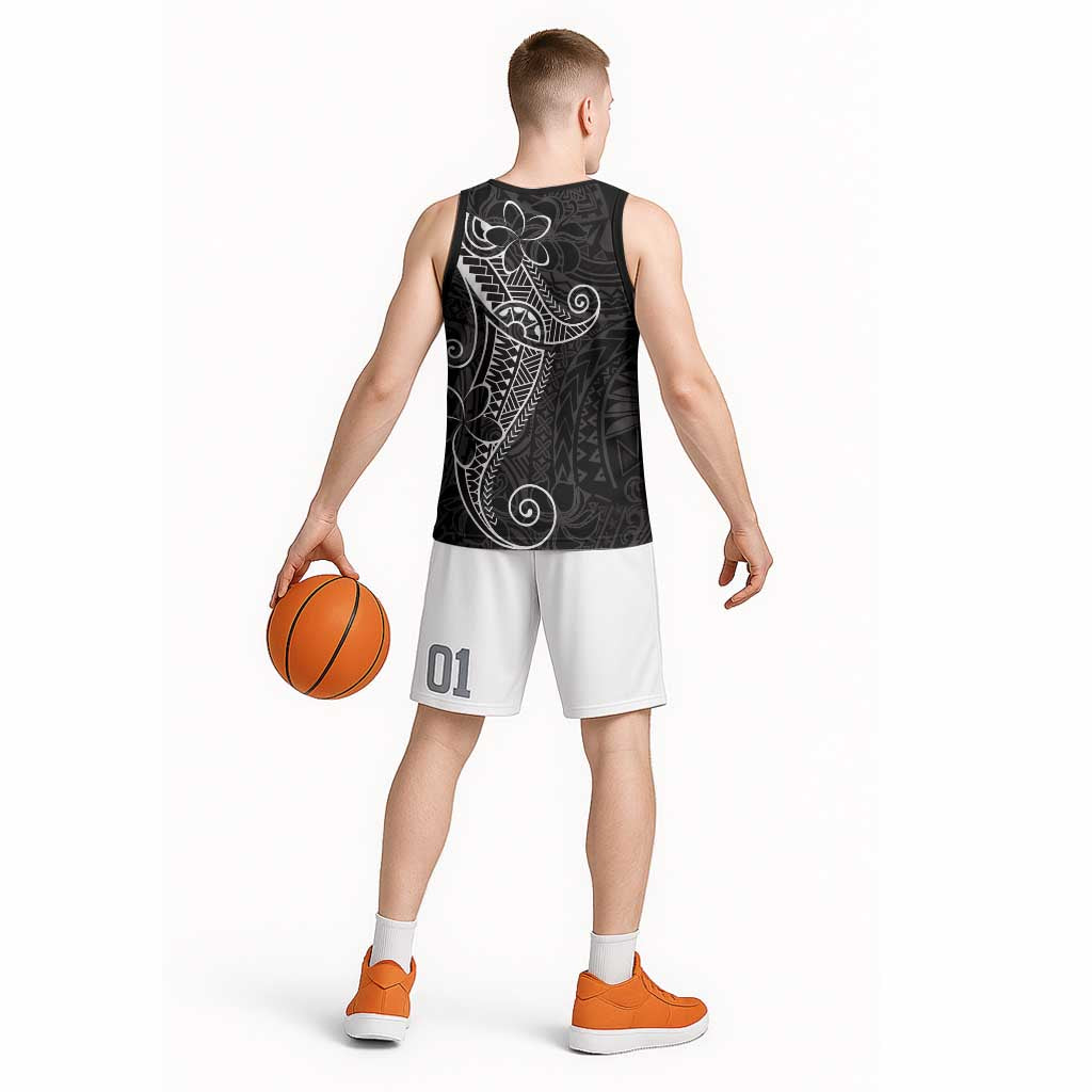 Black White Polynesian Tribal Basketball Jersey - Polynesian Pride