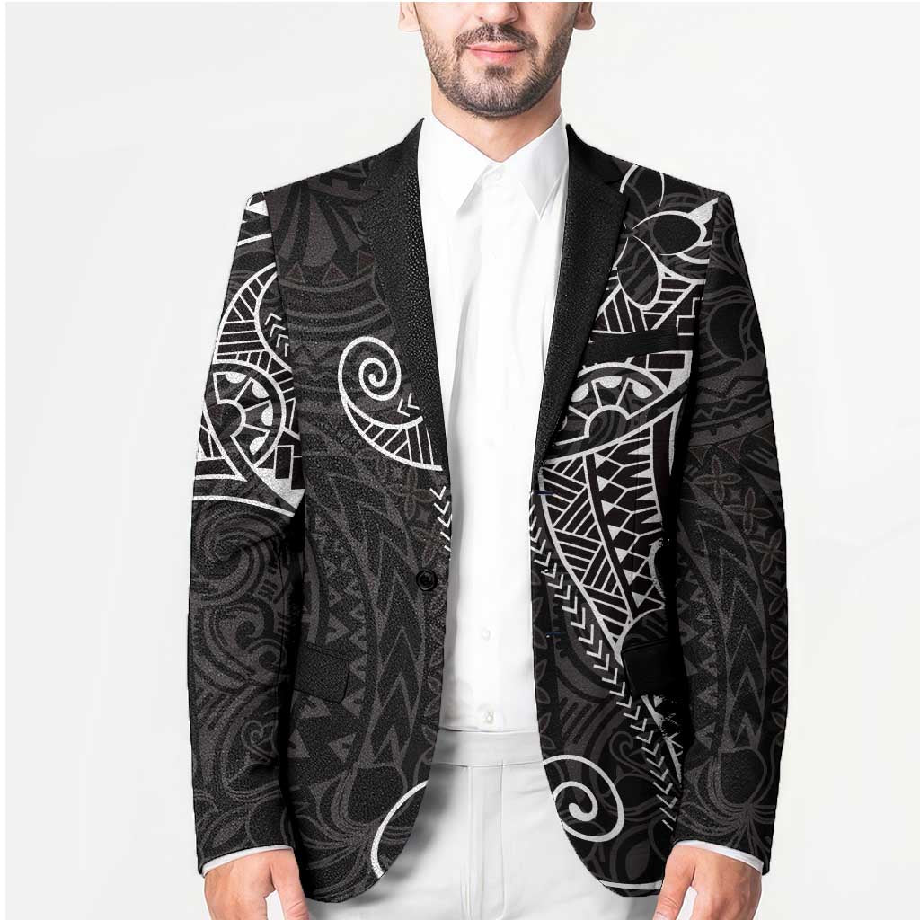 Black White Polynesian Tribal Blazer - Polynesian Pride