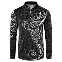 Black White Polynesian Tribal Button Sweatshirt - Polynesian Pride