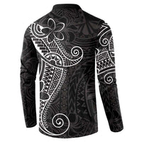 Black White Polynesian Tribal Button Sweatshirt - Polynesian Pride