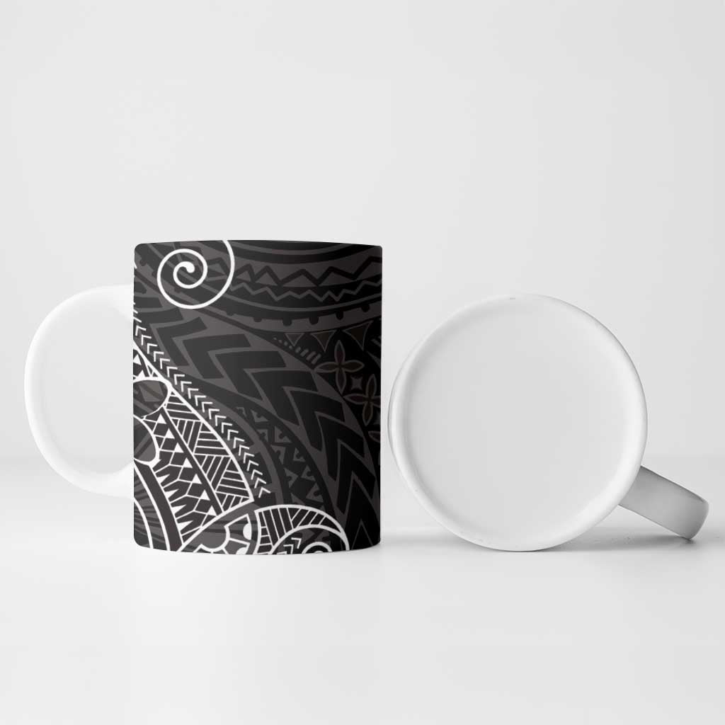 Black White Polynesian Tribal Ceramic Mug - Polynesian Pride