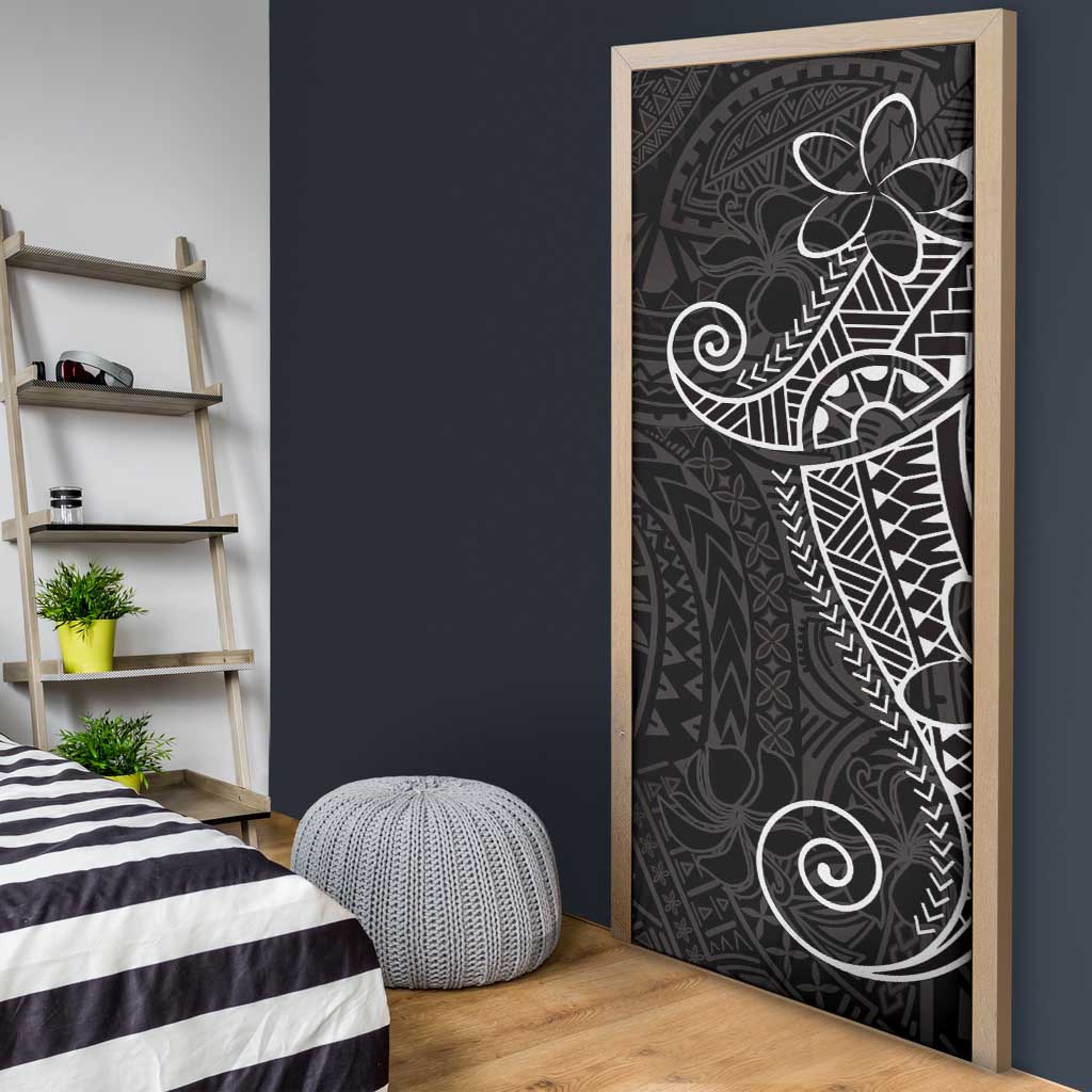 Black White Polynesian Tribal Door Cover - Polynesian Pride