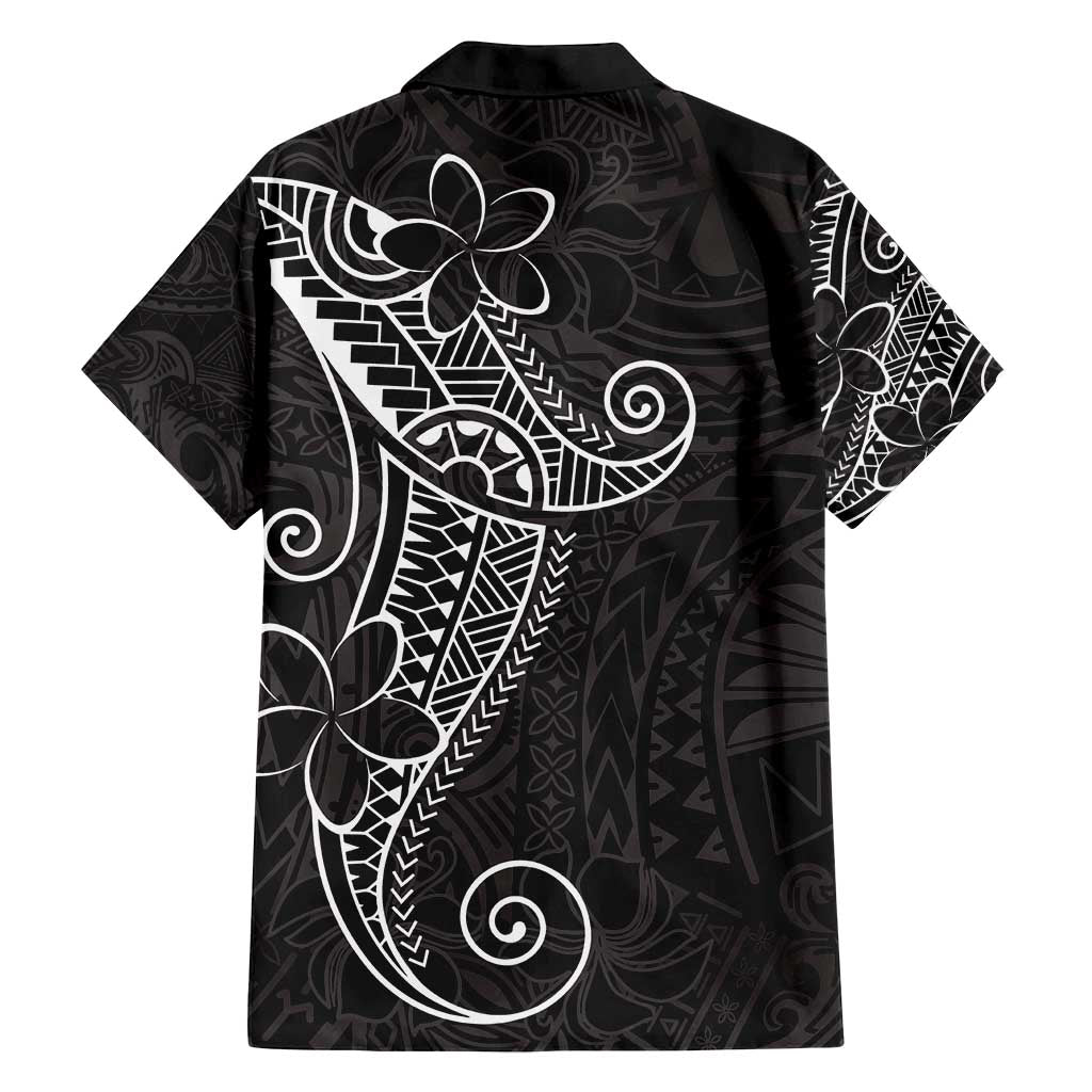 Black White Polynesian Tribal Family Matching Long Sleeve Bodycon Dress and Hawaiian Shirt - Polynesian Pride